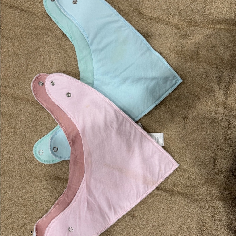 Soft Cotton Bandana Bibs in Pink & Light Blue | 4 Total